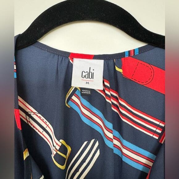 [CAbi] Hold Up Tank #5736 Sleeveless Blouse Faye Winding Belts Preppy Sz Medium - Picture 4 of 6